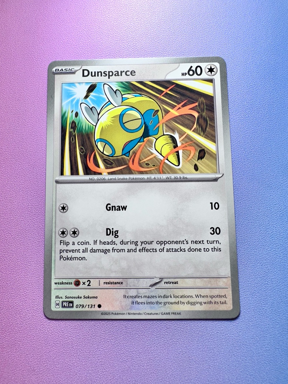 dunsparce - 079/131 (common) — pokémon: prismatic evolutions
